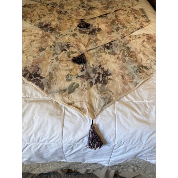 3 Croscill Purple chambord Ascot Valances w tassel 38 by 23 Cottage core Read - Picture 4 of 16